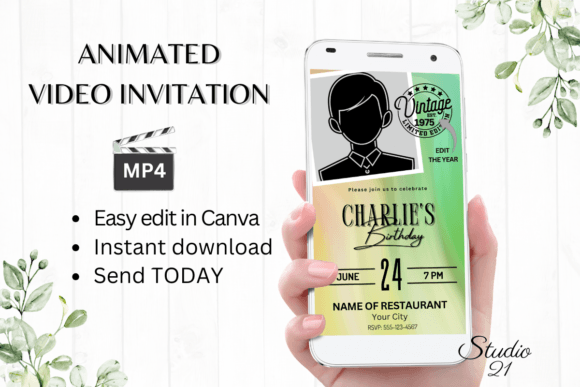 Animated Digital Birthday Invitation: Modern Event Design