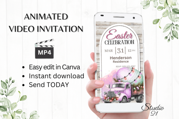 Animated Easter Celebration Invite: Modern Digital Invites