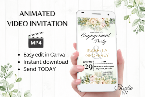 Electronic Engagement Party Invite W1428: A Modern Digital Solution