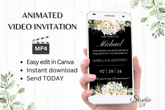 Electronic Groomsman Proposal W3429GM: The Modern Groom's Digital Solution