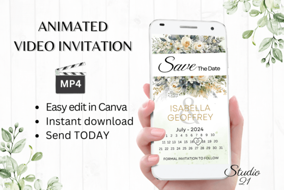 Electronic Save the Date W2426B: Instant Animated Invites