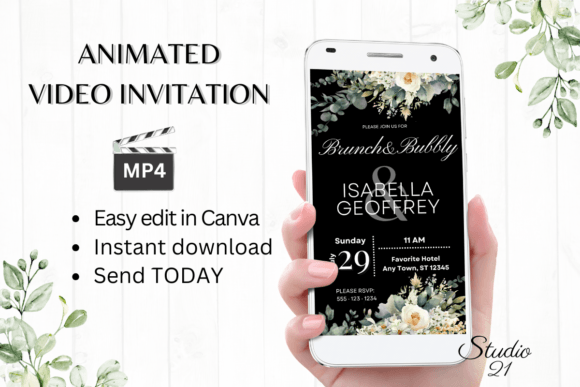 Electronic Wedding Brunch Invite W9423: Effortless Elegance for Your Morning Celebration