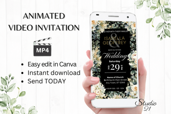 Electronic Wedding Invitation W8421: A Modern Animated Solution