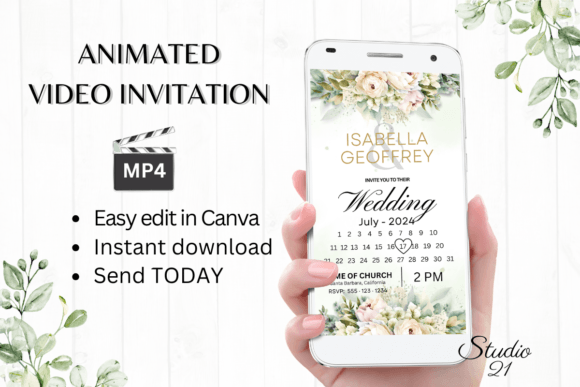Electronic Wedding Invitation W8428B: A Modern Digital Evite Solution