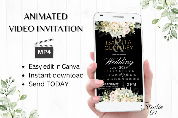 Electronic Wedding Invitation W8429B: A Modern Template Guide