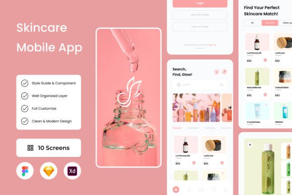 Glowify Skincare Mobile App: A Design Deep Dive