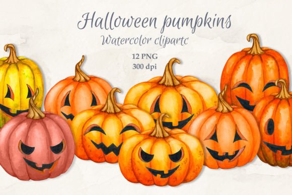 Hand-Painted Halloween Pumpkins: Your Next Favorite Design Asset