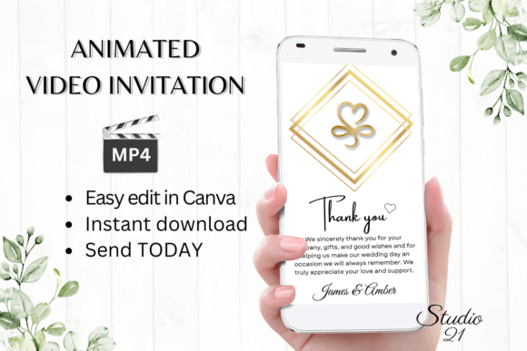 Minimalist Wedding Thank You W9912TU: A Clean Font for Modern Invitations