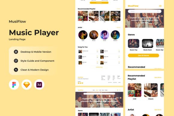 MusiFlow - Music Player Landing Page V2