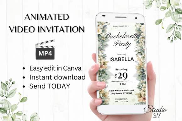 Plan the Ultimate Pre-Wedding Bash with Digital Bachelorette Party Invite W6424