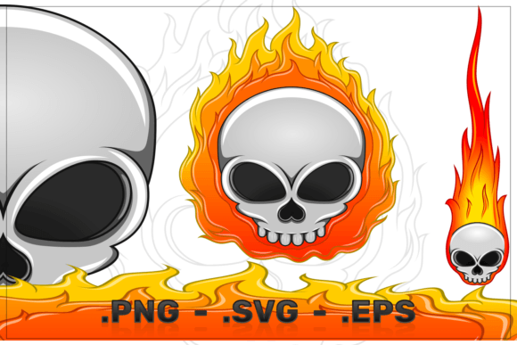 Unleash Edgy Aesthetics: The Skull Engulfed in Fire Design